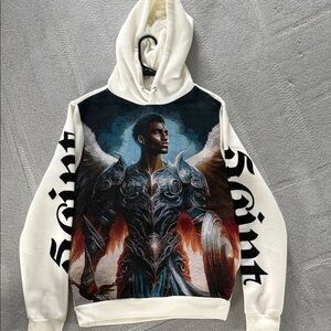 Saint Graphic Hoodie with Warrior Design